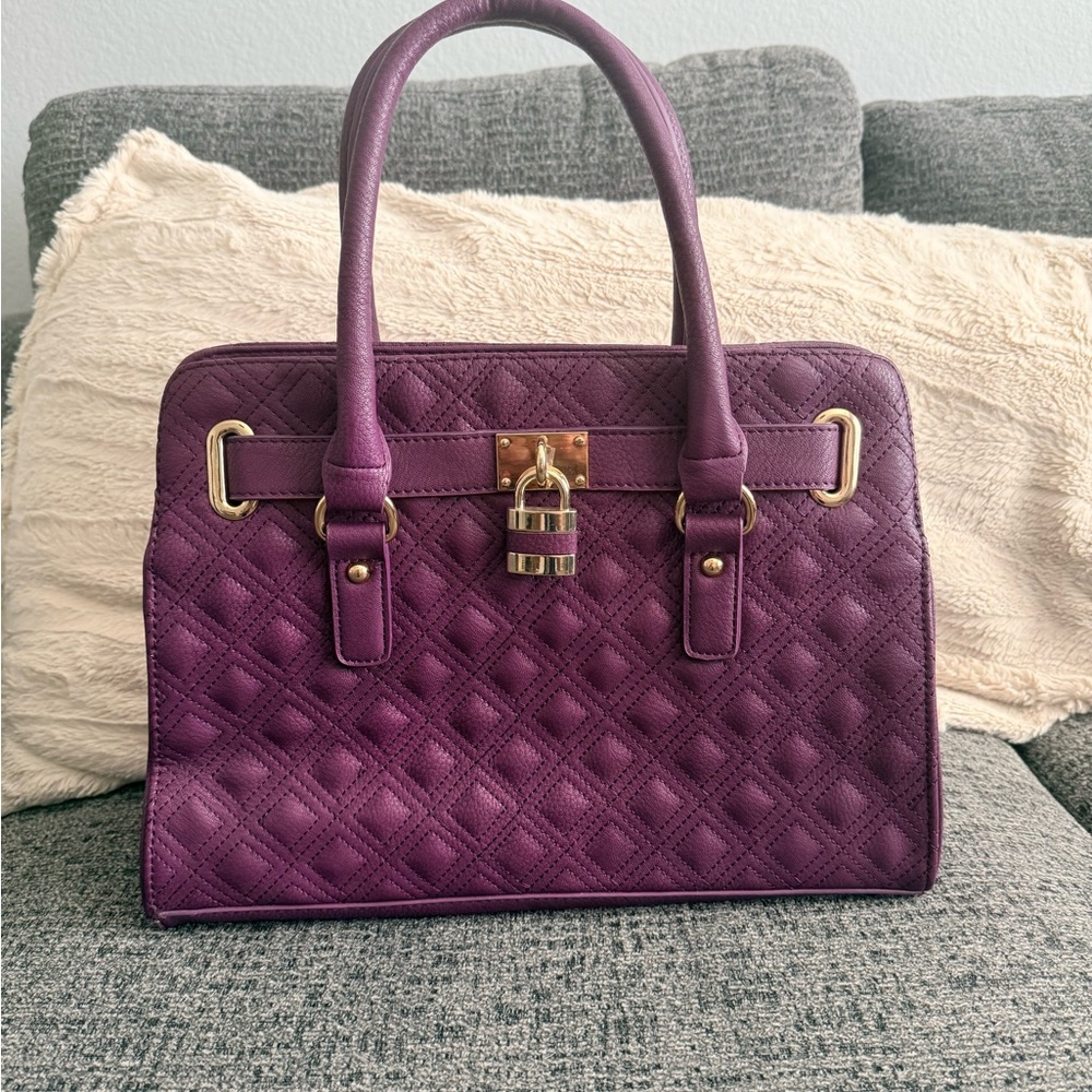 Elegant Purple Quilted Handbag
